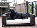 Iconic Pet Rectangular Rattan / Wicker Pet Bed in Varying Sizes  Metal Framed Indoor / Outdoor Furniture for Dogs / Cats Made of Pliable Rattan, Easy to Clean, Water Resistant Cushion Cover