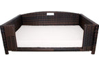 Iconic Pet Rectangular Rattan / Wicker Pet Bed in Varying Sizes  Metal Framed Indoor / Outdoor Furniture for Dogs / Cats Made of Pliable Rattan, Easy to Clean, Water Resistant Cushion Cover