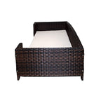 Iconic Pet Rectangular Rattan / Wicker Pet Bed in Varying Sizes  Metal Framed Indoor / Outdoor Furniture for Dogs / Cats Made of Pliable Rattan, Easy to Clean, Water Resistant Cushion Cover