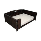 Iconic Pet Rectangular Rattan / Wicker Pet Bed in Varying Sizes  Metal Framed Indoor / Outdoor Furniture for Dogs / Cats Made of Pliable Rattan, Easy to Clean, Water Resistant Cushion Cover