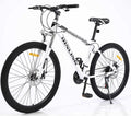 XunLiu 26 Inch Adult Moutain Bicycle High Carbon Steel Frame 21 Speed City Road Bike for Adults and Teens-US Stock (White-Black)