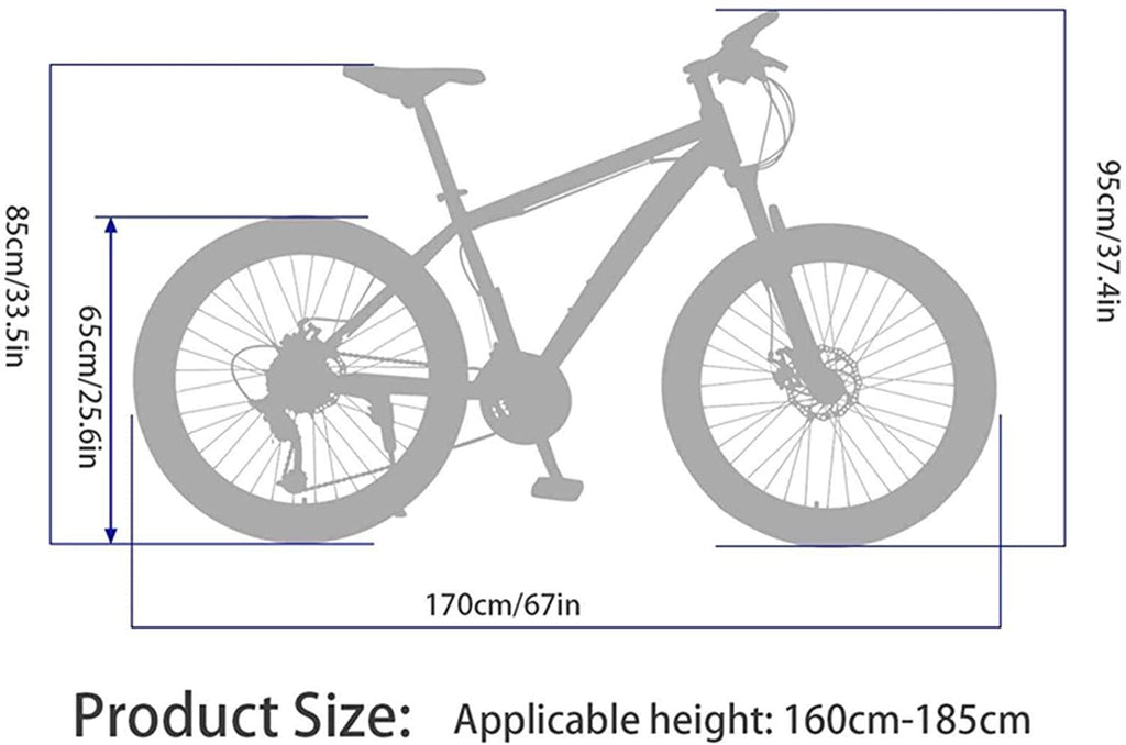 XunLiu 26 Inch Adult Moutain Bicycle High Carbon Steel Frame 21 Speed City Road Bike for Adults and Teens-US Stock (White-Black)