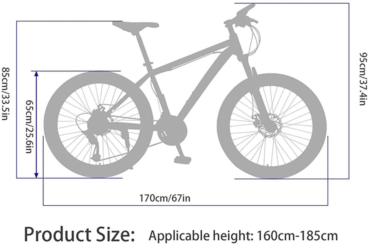 XunLiu 26 Inch Adult Moutain Bicycle High Carbon Steel Frame 21 Speed City Road Bike for Adults and Teens-US Stock (White-Black)