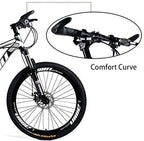 XunLiu 26 Inch Adult Moutain Bicycle High Carbon Steel Frame 21 Speed City Road Bike for Adults and Teens-US Stock (White-Black)