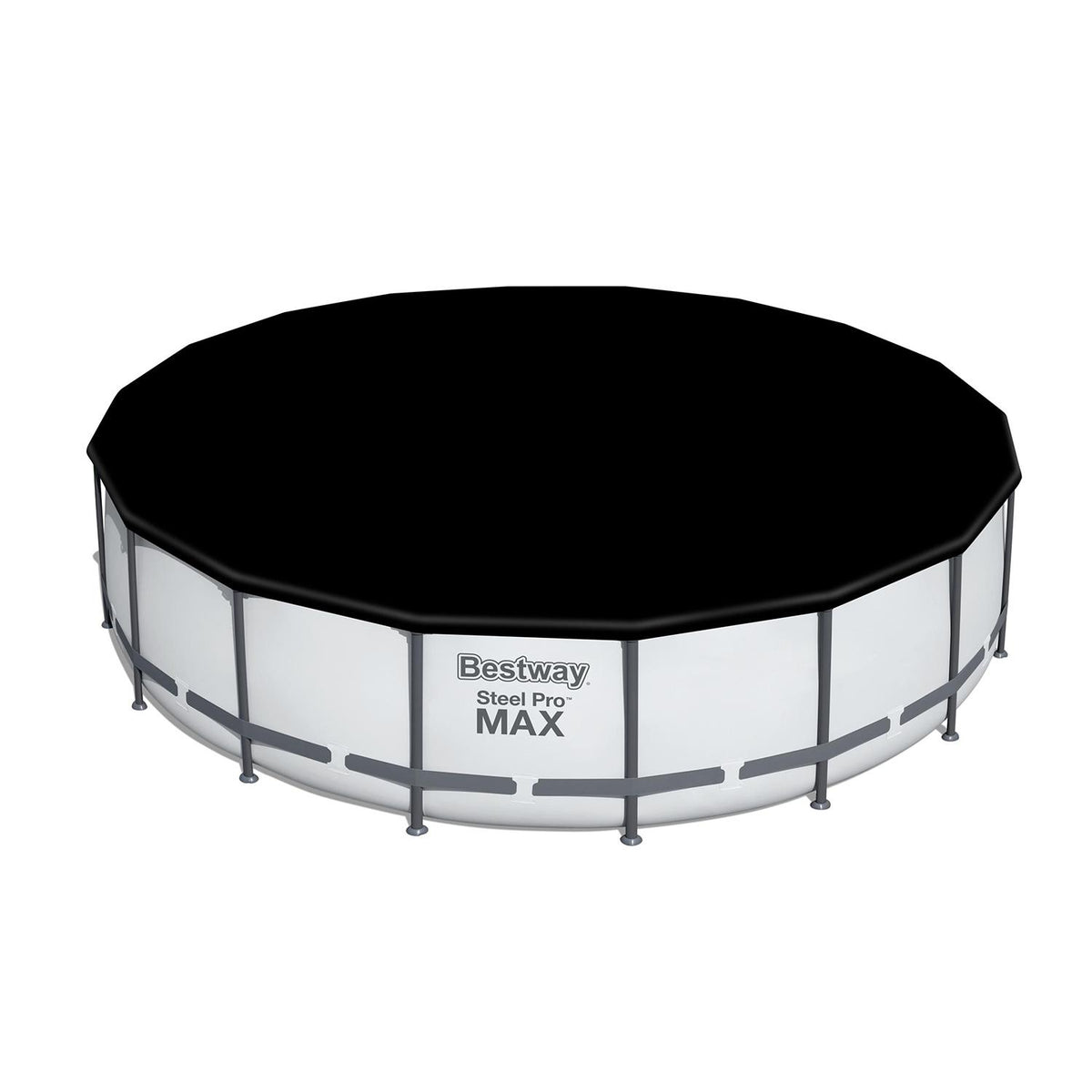 18 x 4 Foot Round Steel Frame Above Ground Backyard Swimming Pool with Cleaning Kit Maintenance Tool Skimmer and Vacuum