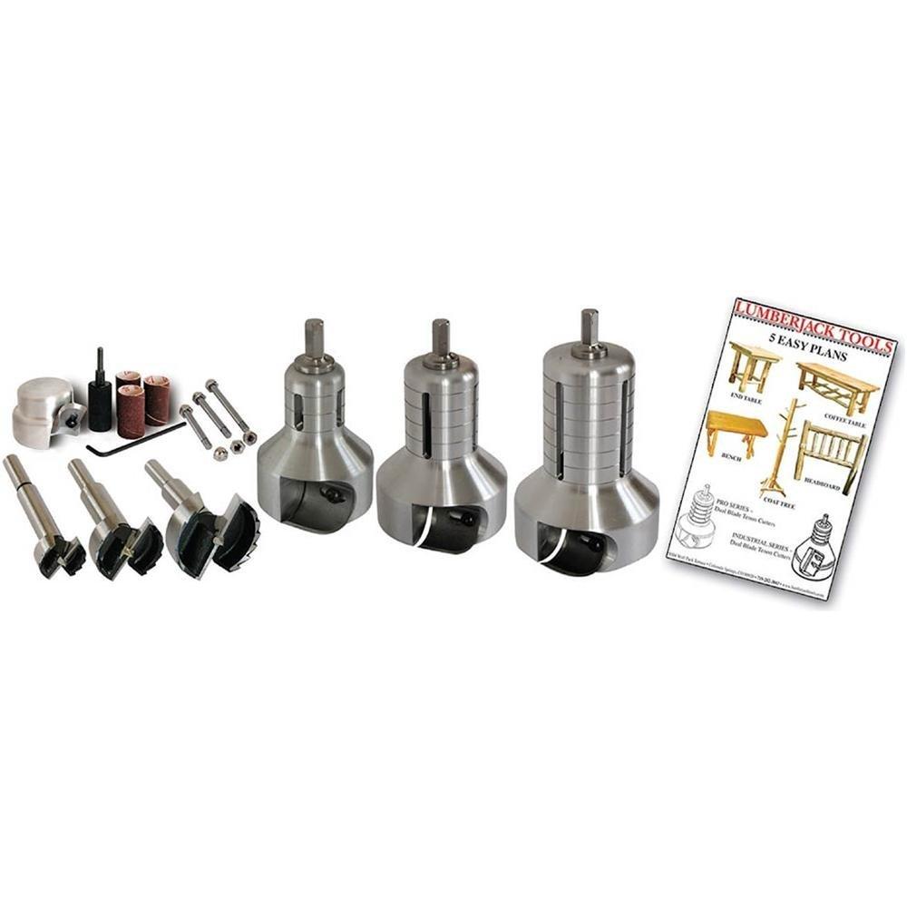 lumberjack tools psk3 3-size pro series master kit (1", 1-1/2", 2" tenon cutters and forstner bits)