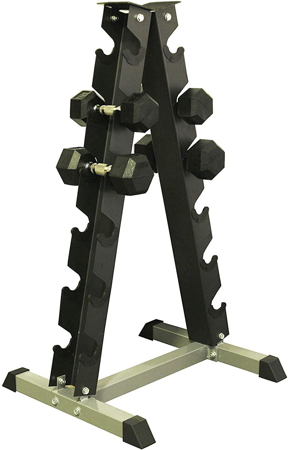 Amber Fight Gear A-Frame Dumbbell Rack Stand Heavy Duty 6-Tier Weight Rack for Dumbbells Hand Weights StoraStand for Home or Gym
