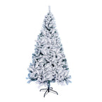 7.5ft Snow Flocked Christmas Tree Artificial Holiday Christmas Tree+Stand Decor