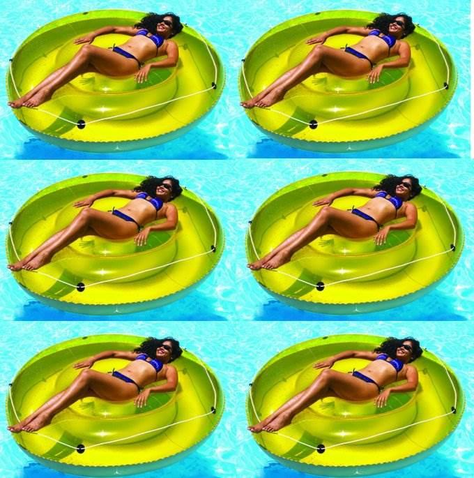 Swimline 9050 72" Swimming Pool Sun Tan Lounger Island Float Inflatables, 6-Pack