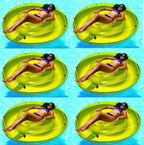 Swimline 9050 72" Swimming Pool Sun Tan Lounger Island Float Inflatables, 6-Pack