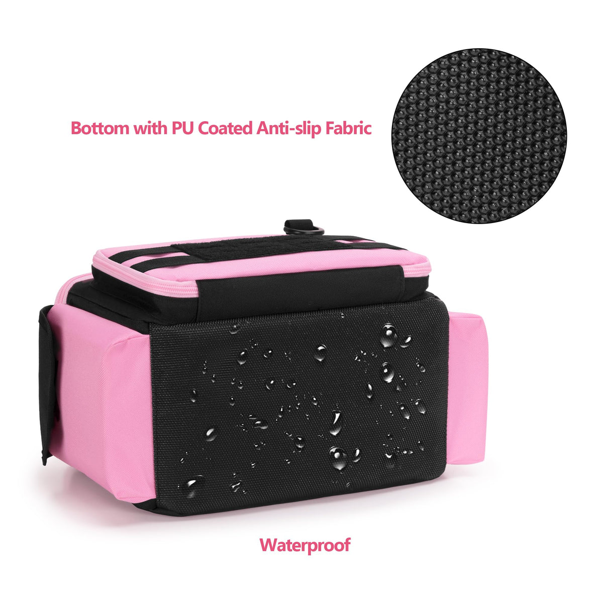 Pink Tool Bag for Women, Tool StoraOrganizer with Anti-friction and Thick Padded Bottom, Tactical RanBag, Multi-functional Work Bag for Repairman, Electrician, Carpenters, Pink