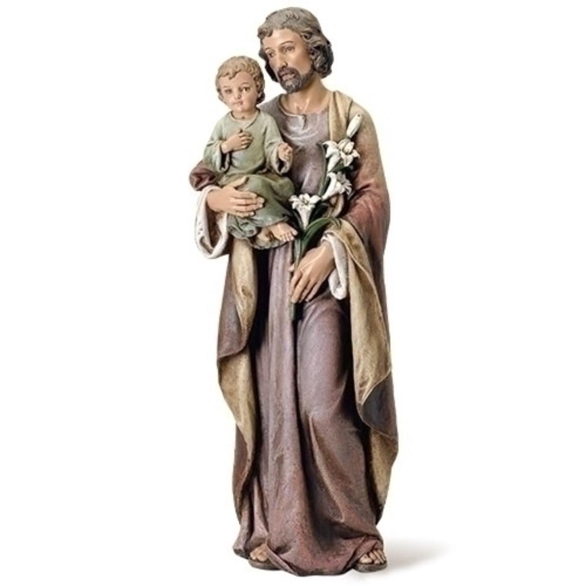 36.75" Pink and Green St Joseph Christmas Statue
