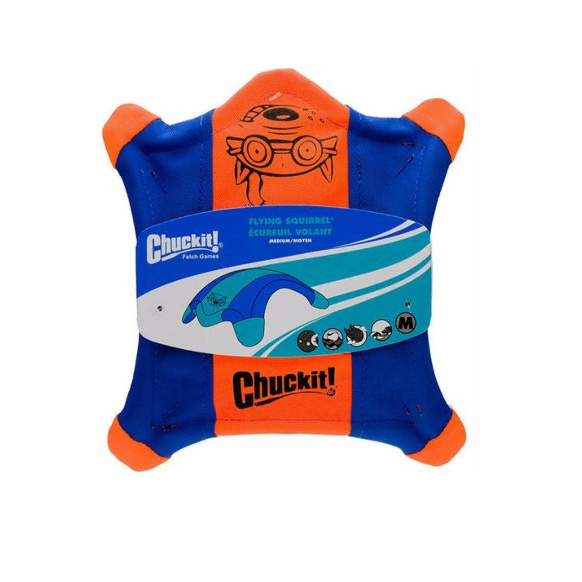 Chuckit! Flying Squirrel Toss Toy Medium - 10" Long x 10" Wide - Pack of 10