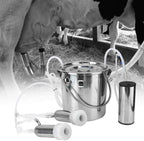 electric milking machine kit,5l portable stainless steel household high configuration double head electric milking machine with vacuum-pulse pump for sheep goat cow(cow)