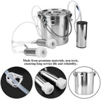 electric milking machine kit,5l portable stainless steel household high configuration double head electric milking machine with vacuum-pulse pump for sheep goat cow(cow)