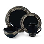 Bryson Black 16 Piece Dinnerware Set, Service for 4