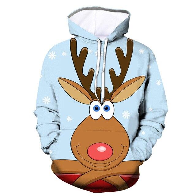2021 Xmas Winter 3D Santa Claus Printing Sweatshirt Hoodies