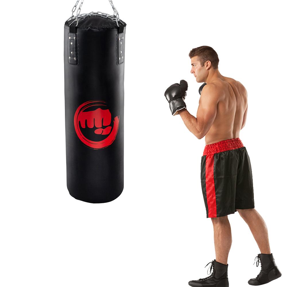 Elenxs Heavy Bag Beginners Professionals Punching Bag Nylon Straps PVC Covering Sports Equipment, 31x12 Inch