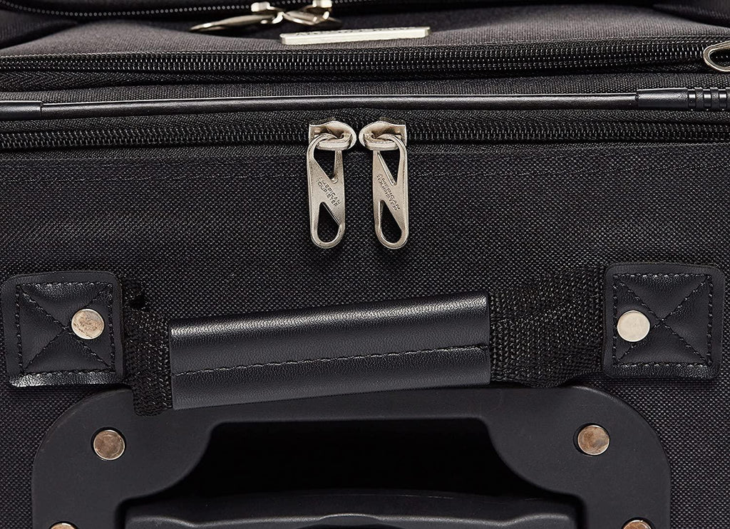 Fieldbrook XLT Softside Upright Luggage, Black, 4-Piece Set (BB/DF/21/25)