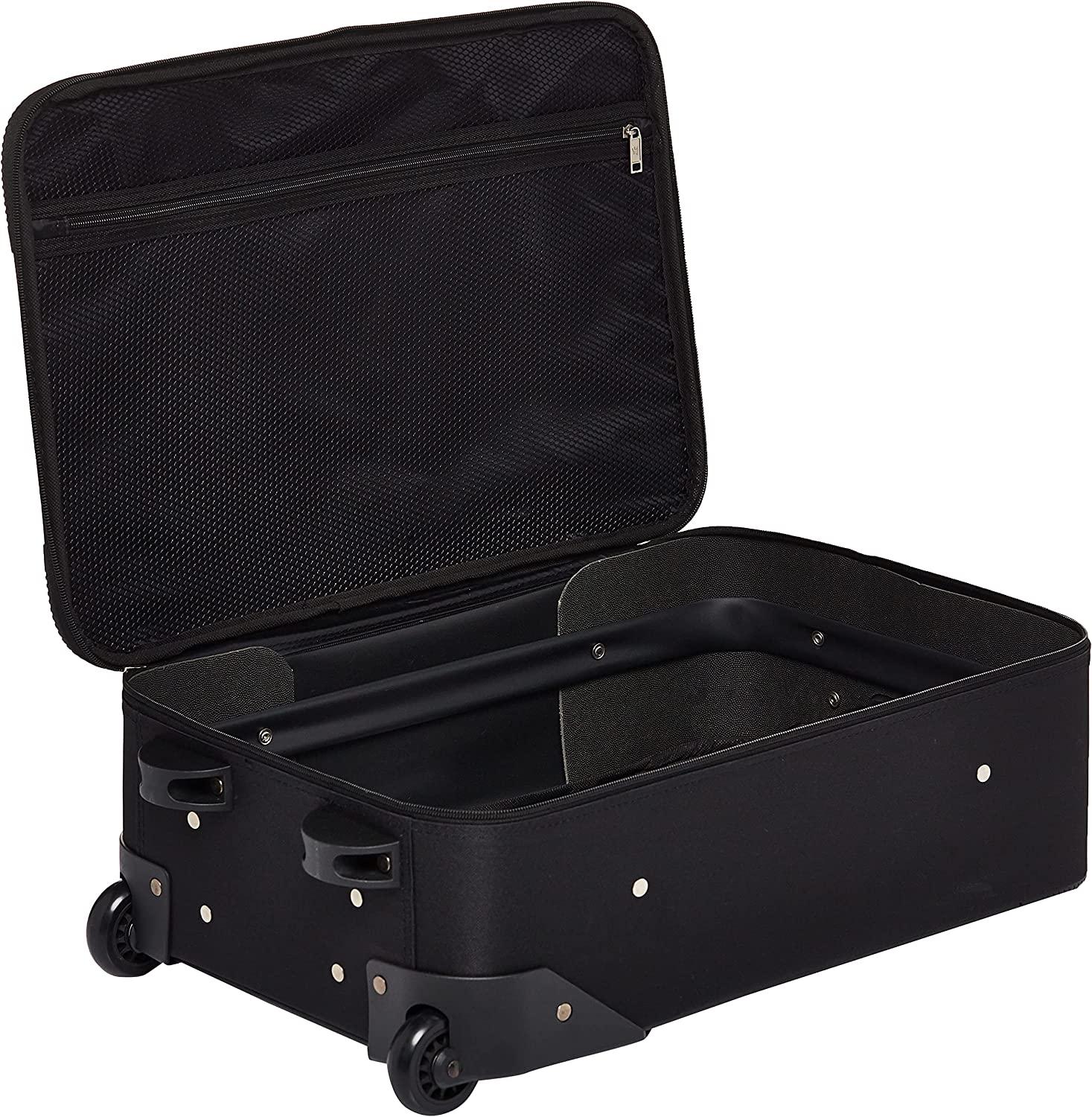 Fieldbrook XLT Softside Upright Luggage, Black, 4-Piece Set (BB/DF/21/25)
