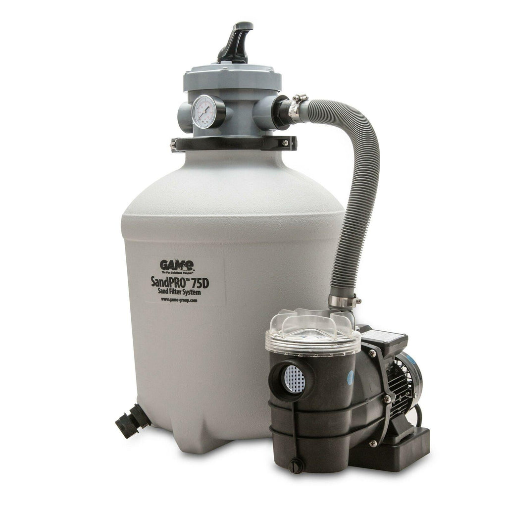 game sandpro 75d above ground pool pump and sand filter system 4711