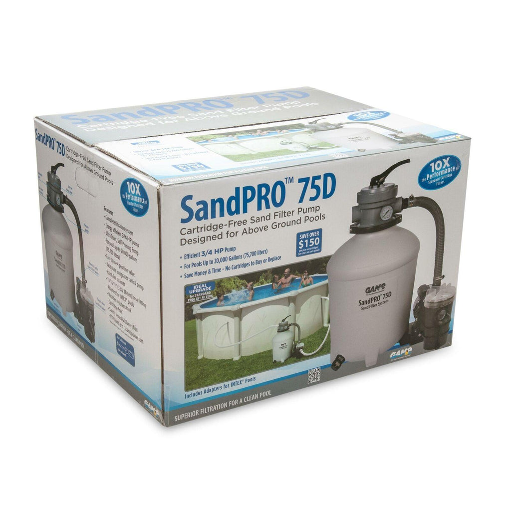 game sandpro 75d above ground pool pump and sand filter system 4711