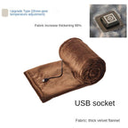Electric blanket, heating blanket, machine washable, 5V USB portable electric blanket, intelligent fast heating thermostat -(160*80cm)Coffee color