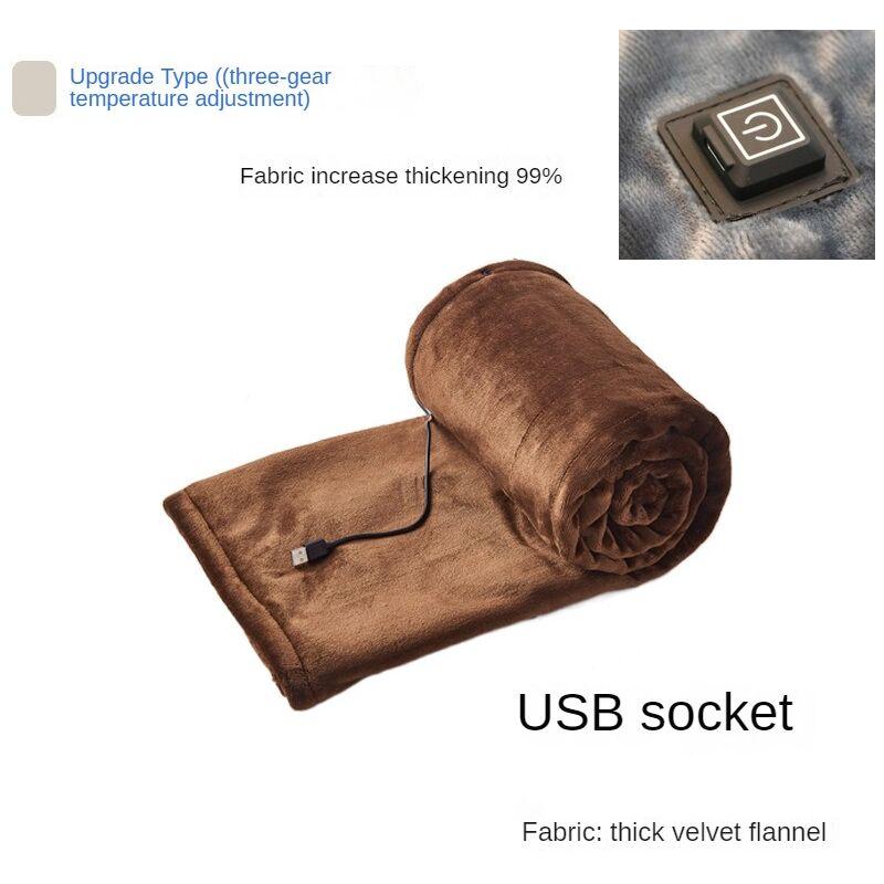 Electric blanket, heating blanket, machine washable, 5V USB portable electric blanket, intelligent fast heating thermostat -(160*80cm)Coffee color