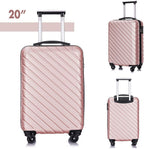 4PC 18-28 Inch Hardshell Luggage ABS Luggages Sets With Spinner Wheels Hard Shell Spinner Carry On Suitcase (Rose Gold, 4 PCS)