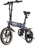Vivi 16" Folding Electric Bike for Adults, 350W Motor Ebike, with 36V 10.4Ah Lithium-Ion Battery,  6-Speed Gears, Adults Electric Bicycle for Daily Cruises, Commutes
