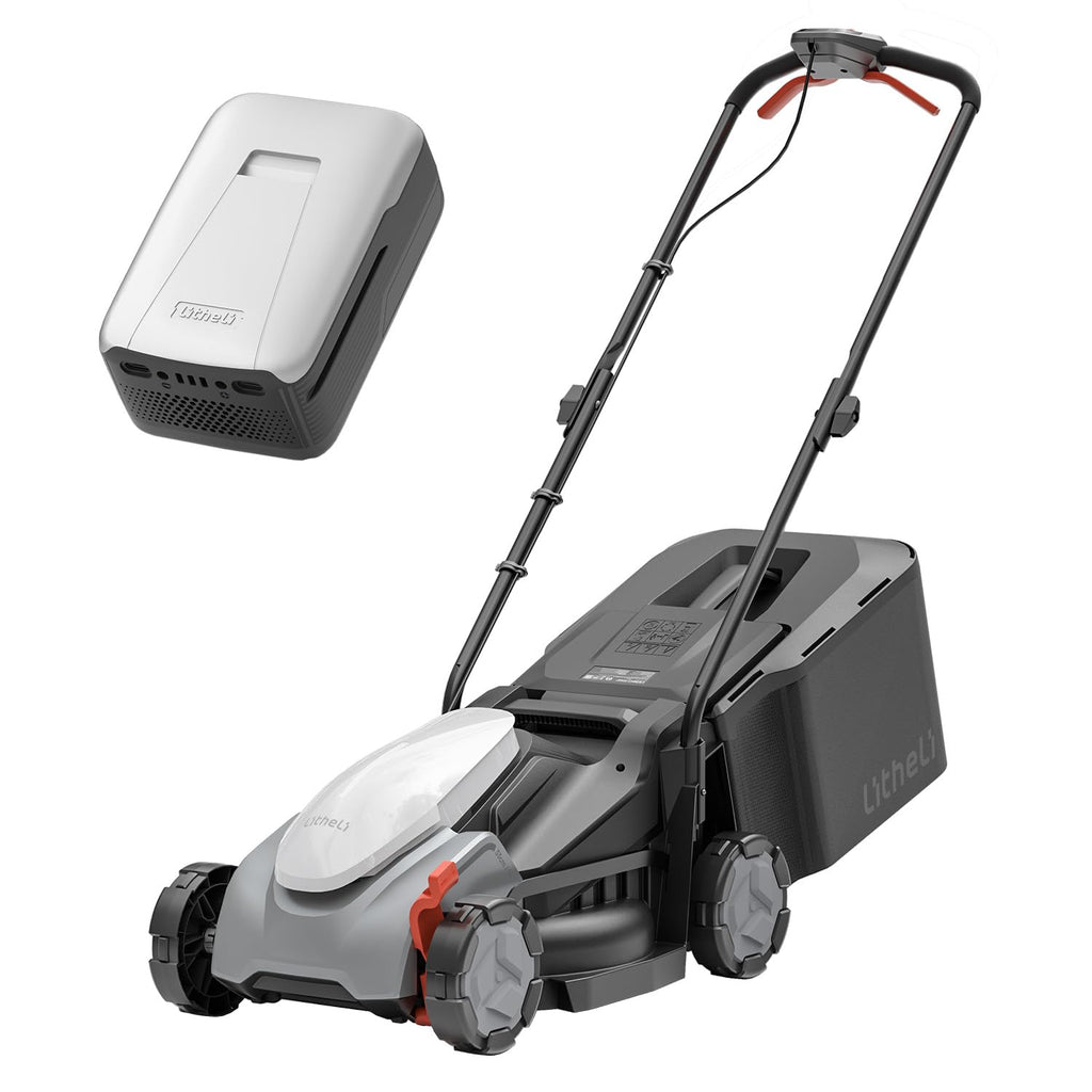 14 Inch Battery Lawn Mower, Lightweight Push Mower with 5.0Ah Battery, Easy-Start Cordless Grass Cutter for Small Yards