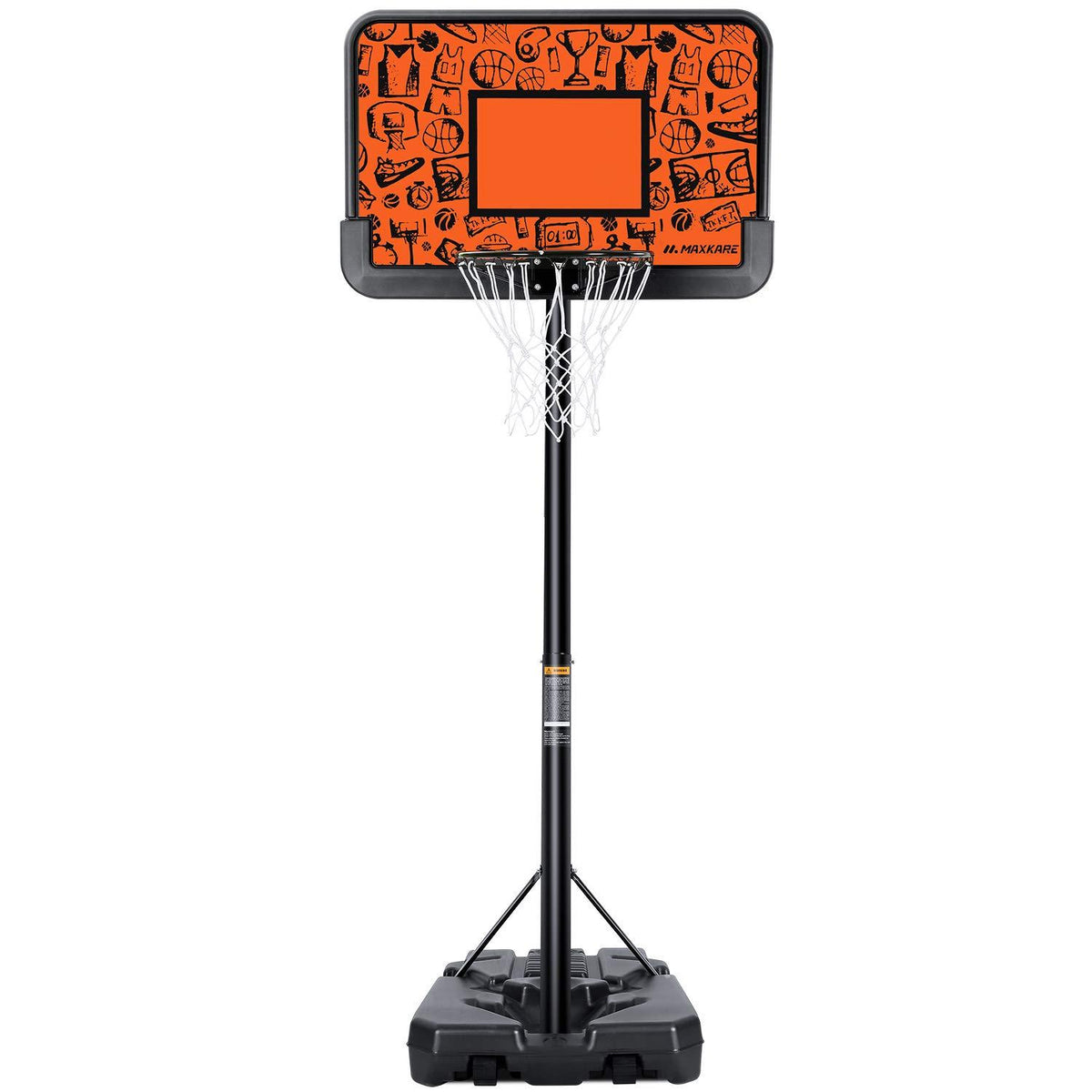 MaxKare 44inch Portable Basketball Hoop 7 FT 6 in 10 FT  Height Adjustable,  Basketball Goal System Outdoor Basketball Equipment with Strong Base