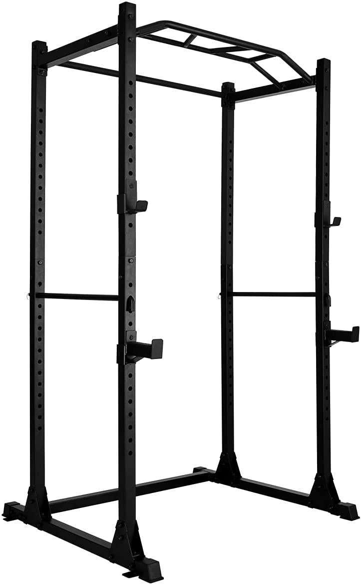 GARTIO 1200-Pound Power Cawith 2 J-Hooks Multi-Function Power Rack Home Gym Strength Training