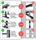 GARTIO 1200-Pound Power Cawith 2 J-Hooks Multi-Function Power Rack Home Gym Strength Training