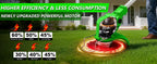21V Electric Weed Wacker, Cordless Weed Eater Battery Powered, Lightweight Stringless Weed Trimmer with 2 Battery Operated &amp; Wheels, 4 in 1 Grass Trimmer/Brush Cutter/Lawn Edger/Mower for Garden Yard
