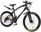 Outroad 26 Inches Mountain Bike for Men/Women, 21 Speeds Trek Bike, 26 in Wheels, Full Suspension Adult Bicycle Spring Fork Anti-Slip Bike, Black