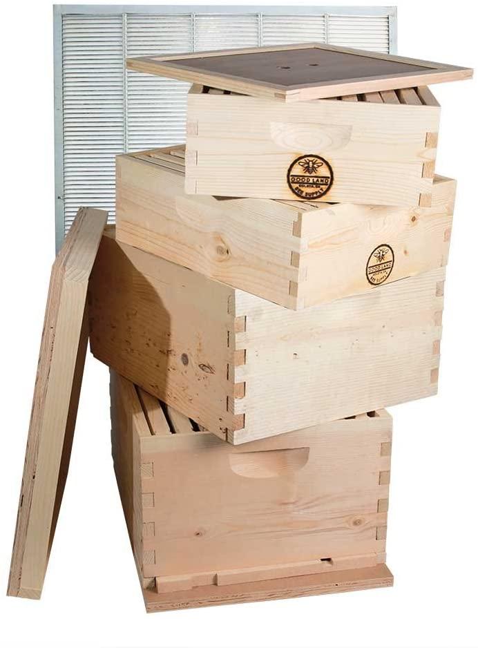 goodland bee supply gl-2b2sk beekeeping double deep box beehive kit