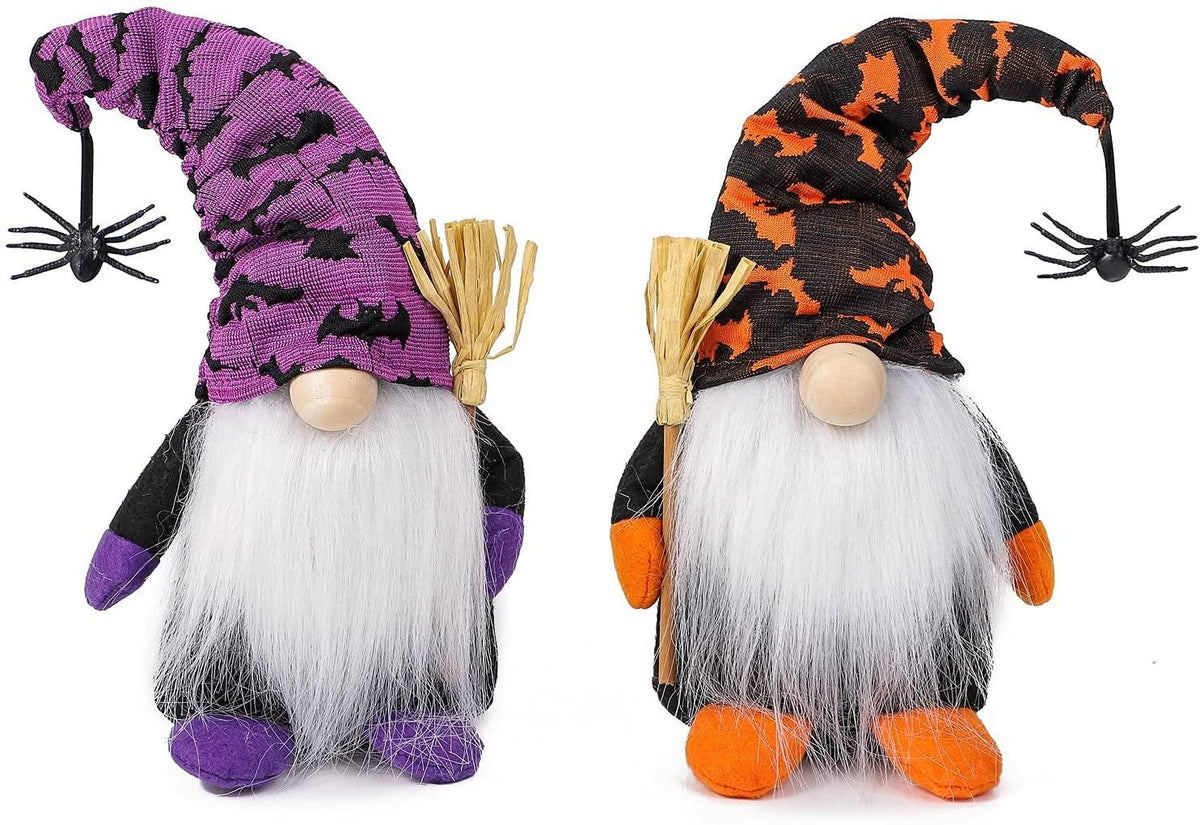 Halloween Doll 2-Piece Set Cute Decoration Toys Pumpkin Makeover Costume Figurine Party Children Present Souvenir Festival Christmas Celebration Photography Props (A+B)