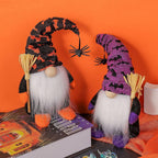Halloween Doll 2-Piece Set Cute Decoration Toys Pumpkin Makeover Costume Figurine Party Children Present Souvenir Festival Christmas Celebration Photography Props (A+B)