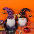 Halloween Doll 2-Piece Set Cute Decoration Toys Pumpkin Makeover Costume Figurine Party Children Present Souvenir Festival Christmas Celebration Photography Props (A+B)