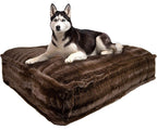 BESSIE AND BARNIE Godiva Brown Ultra Plush  Fur Luxury Durable Sicilian Rectangle Pet/Dog Bed