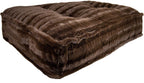 BESSIE AND BARNIE Godiva Brown Ultra Plush  Fur Luxury Durable Sicilian Rectangle Pet/Dog Bed