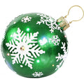 Fraser Hill Farm Indoor/Outdoor Oversized Christmas Decor w/ Long-Lasting LED Lights, 18-In. Jeweled Ball Ornament w/Snowflake  in Green
