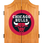 NBA Chicago Bulls Wood Finish Dart Cabinet Set
