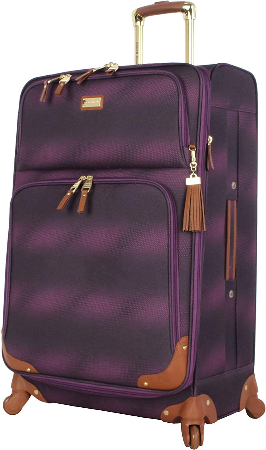 er Luggage Collection - Lightweight 28 Inch Expandable Softside Suitcase - Durable Rolling 4-Spinner Wheels Checked Bag (Shadow Purple) (Shadow Purple)