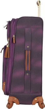 er Luggage Collection - Lightweight 28 Inch Expandable Softside Suitcase - Durable Rolling 4-Spinner Wheels Checked Bag (Shadow Purple) (Shadow Purple)