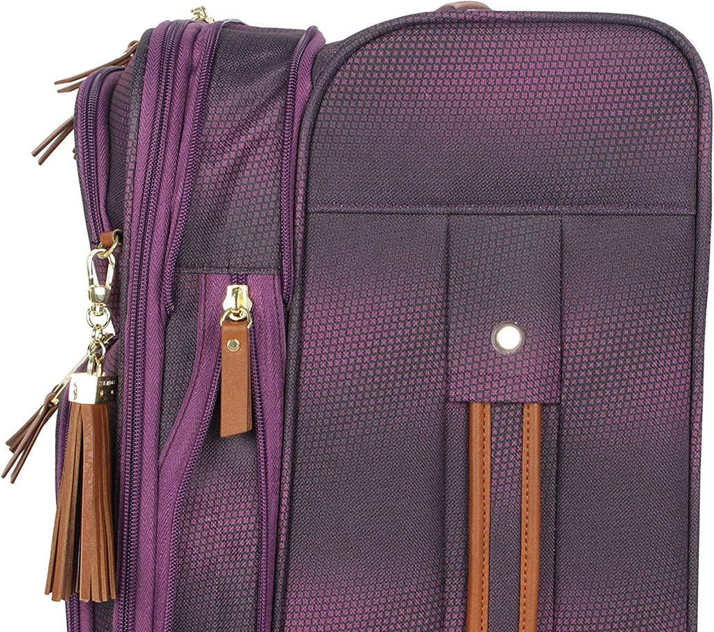 er Luggage Collection - Lightweight 28 Inch Expandable Softside Suitcase - Durable Rolling 4-Spinner Wheels Checked Bag (Shadow Purple) (Shadow Purple)