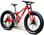 CHICAI High-Carbon Beach Snow Fat Bike Mountain Cross-Country Steel Ultra-Wide Tire Sports Bike 21-30speed Low-Speed Racing Student Bike Adult 26-inch (Size : 27-Speed)