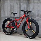 CHICAI High-Carbon Beach Snow Fat Bike Mountain Cross-Country Steel Ultra-Wide Tire Sports Bike 21-30speed Low-Speed Racing Student Bike Adult 26-inch (Size : 27-Speed)