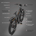 AOSTIRMOTOR Fat Tire Bike, 750W 48V 13AH Ebike with Rack and Fender, 26 ‘’4.0 inch E Mountain Bike, Electric Bicycle for Adults